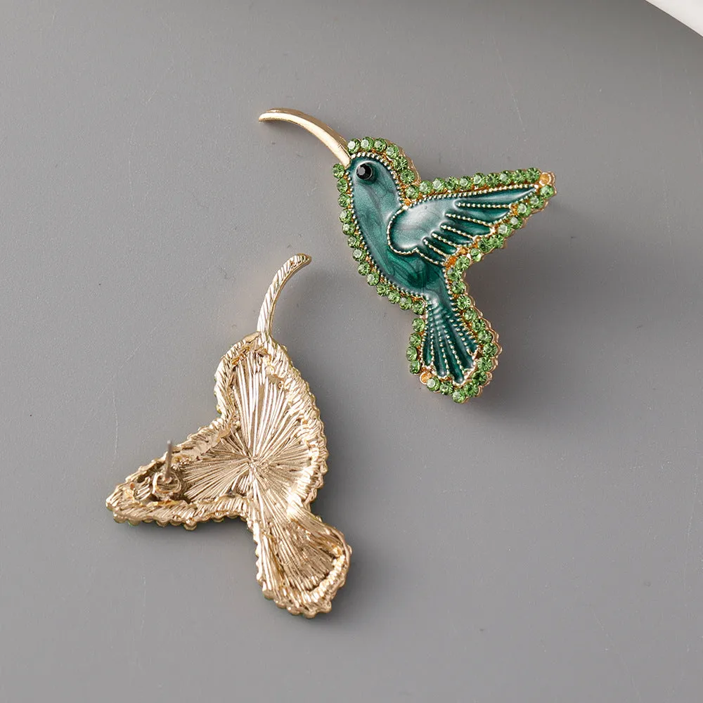 Batch Diamond Bird Zinc Alloy Earrings