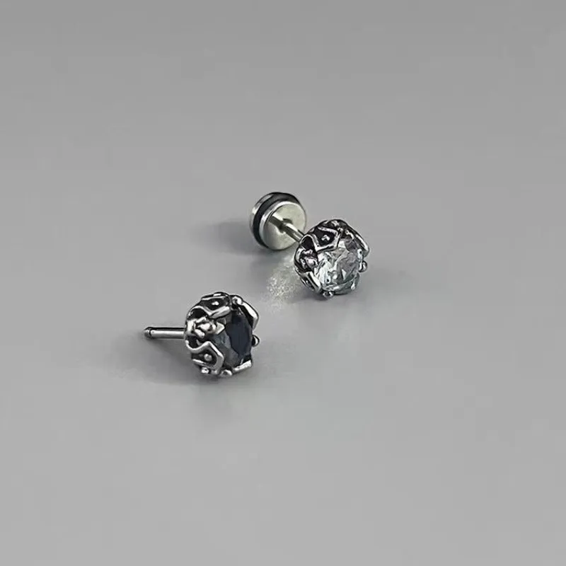 Men's Retro American Minimalist Design Titanium Steel Male Hooligan Earrings