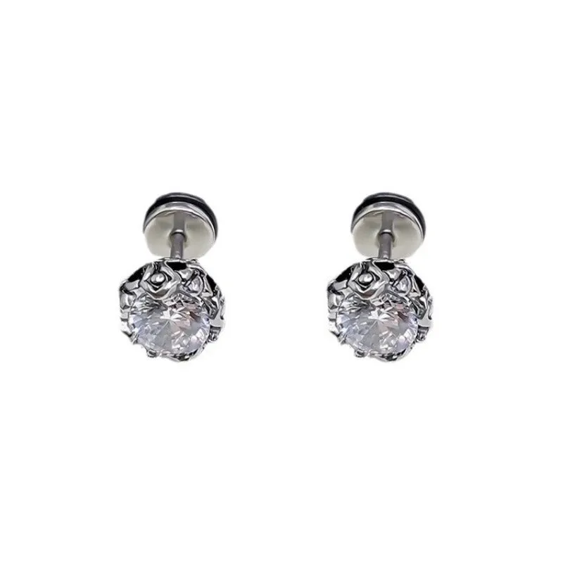 Men's Retro American Minimalist Design Titanium Steel Male Hooligan Earrings