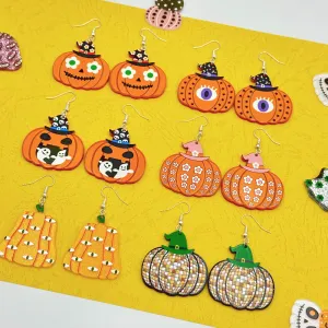 Wallesar Halloween Ghost Pumpkin Eyes Acrylic Earrings