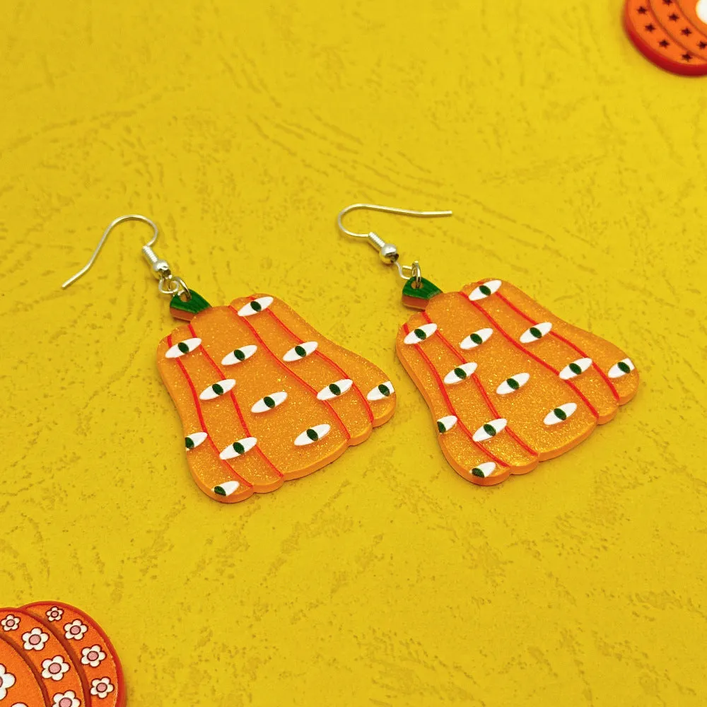 Wallesar Halloween Ghost Pumpkin Eyes Acrylic Earrings