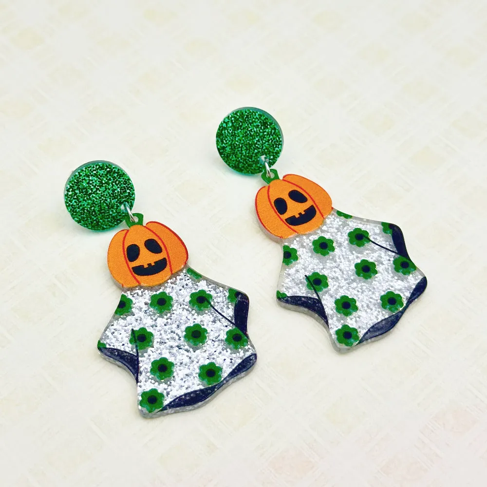 Wallesar Halloween Skull Ghost Eye Pumpkin Earrings