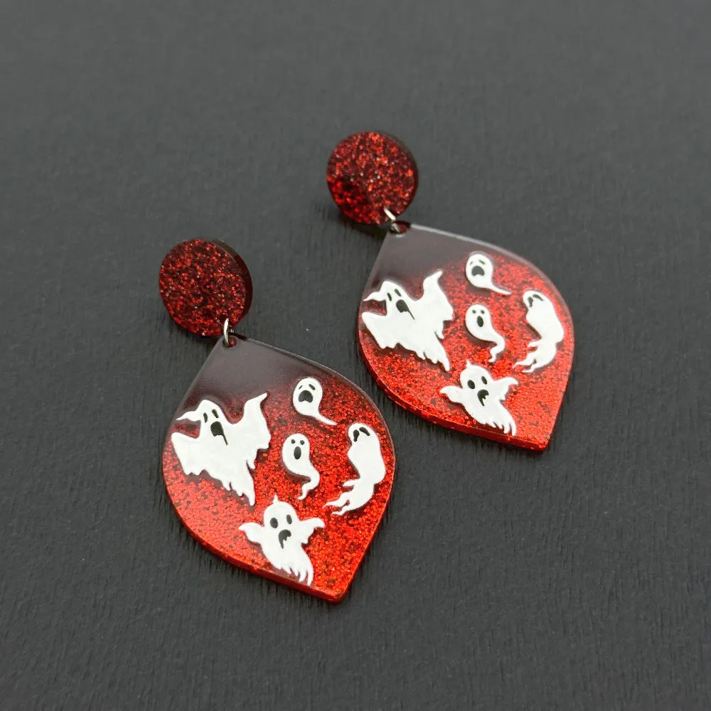 Wallesar Halloween Skull Ghost Eye Pumpkin Earrings