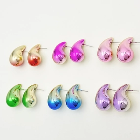 Wallesar Acrylic Gradient Ufu Galvanized Candy Glossy Drop Earrings