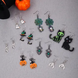 Wholesale 1 Pair/pack Halloween Horror Skull Pumpkin Boots Earrings