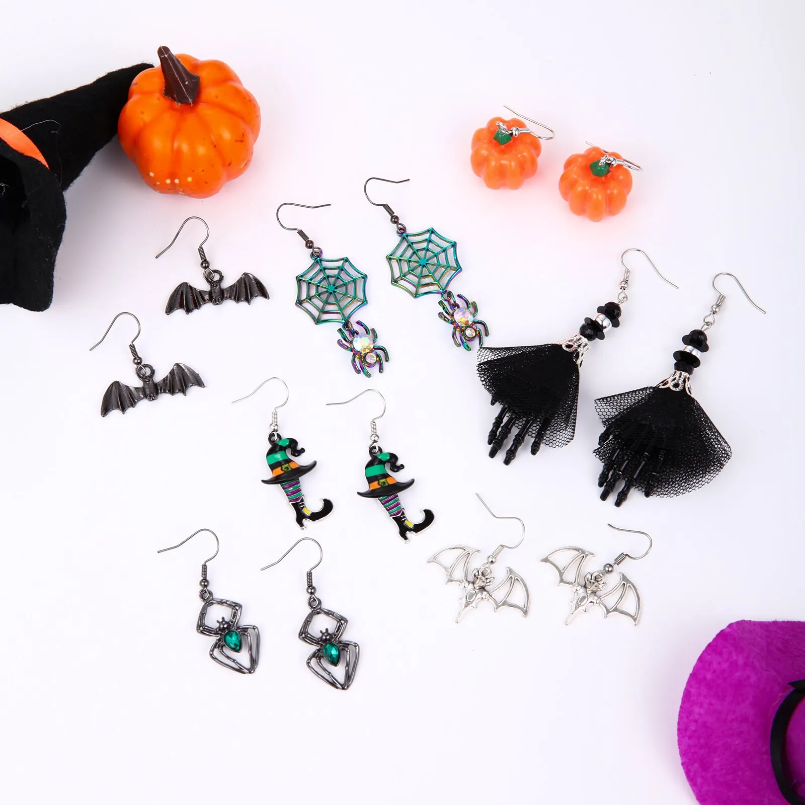 Wholesale 1 Pair/pack Halloween Horror Skull Pumpkin Boots Earrings
