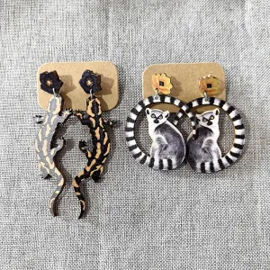 Wholesale 10pcs Fox, Magpie, Duck, Gecko, Skunk, Skunk, Suit, Animal Earrings