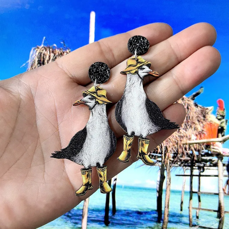 Wholesale 10pcs Fox, Magpie, Duck, Gecko, Skunk, Skunk, Suit, Animal Earrings