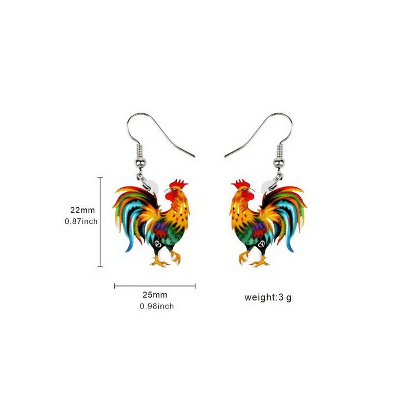 Wholesale 10pcs Rooster, Cow, Hamster, Piglet, Hedgehog, Squirrel, Rabbit, Black Cat, Puppy, Animal Earrings