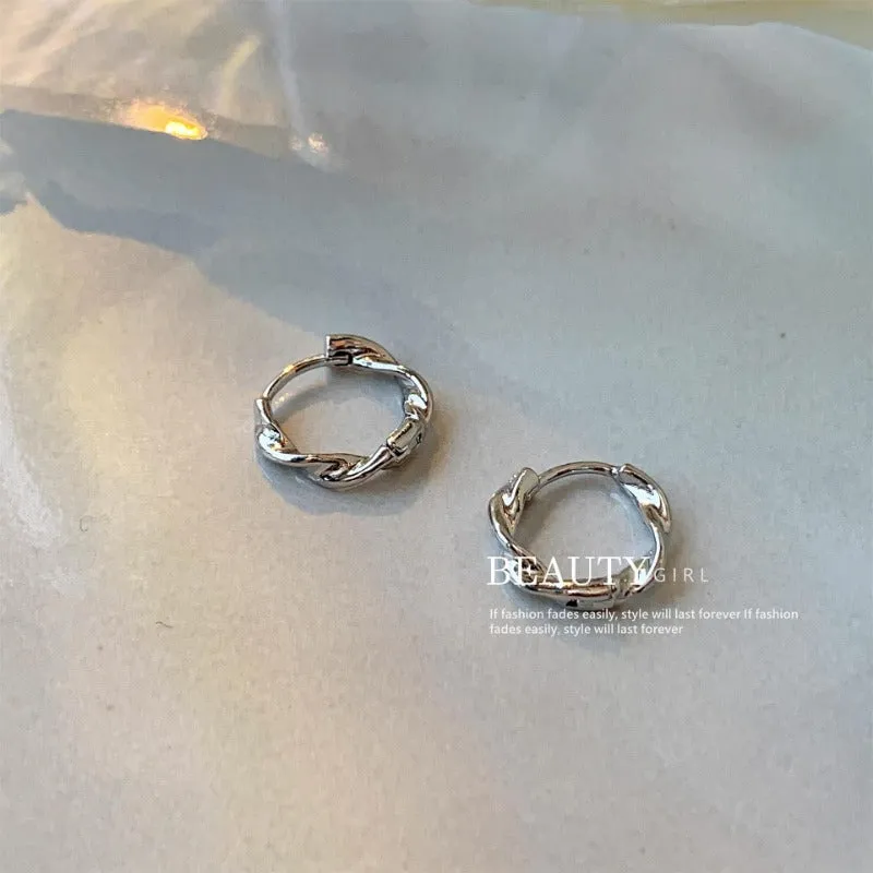 Wholesale 14k Genuine Gold Mobius Ring Simple and Compact Cool Style Earrings