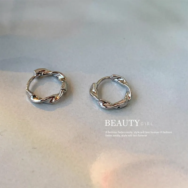 Wholesale 14k Genuine Gold Mobius Ring Simple and Compact Cool Style Earrings