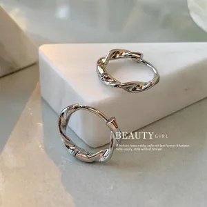 Wholesale 14k Genuine Gold Mobius Ring Simple and Compact Cool Style Earrings