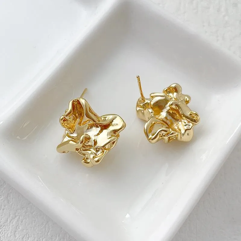 Wholesale 14K Gold Filled Color Preservation Real Gold Plated Baroque Style Irregular DIY Earrings Accessories