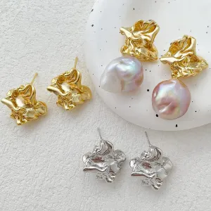 Wholesale 14K Gold Filled Color Preservation Real Gold Plated Baroque Style Irregular DIY Earrings Accessories