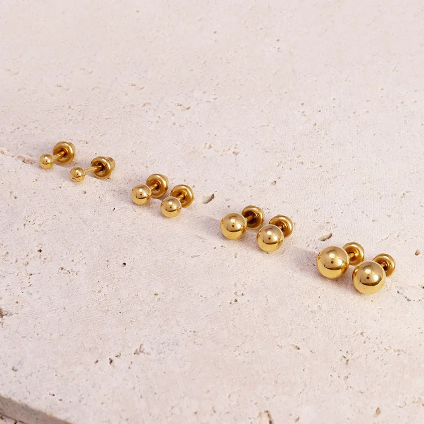 Wholesale 18k Gold Stainless Steel Dot Earrings
