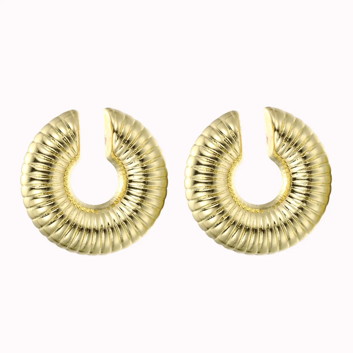Wholesale 18k plated thick cylindrical tube hollow ear clip