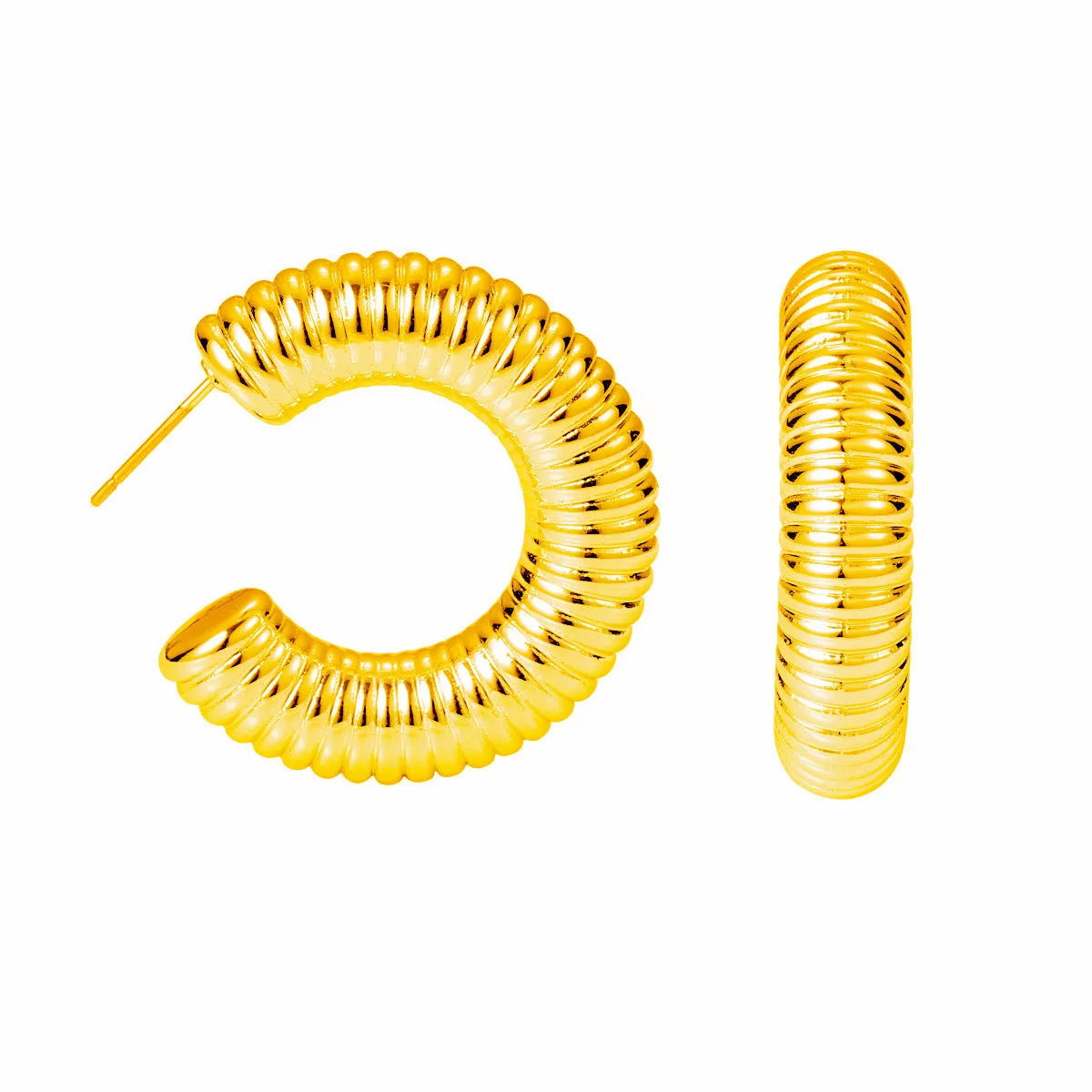 Wholesale 18k plated thick cylindrical tube hollow ear clip