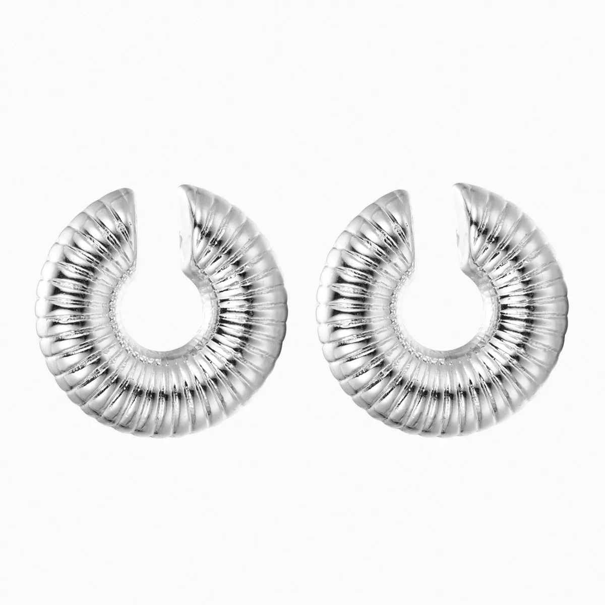 Wholesale 18k plated thick cylindrical tube hollow ear clip