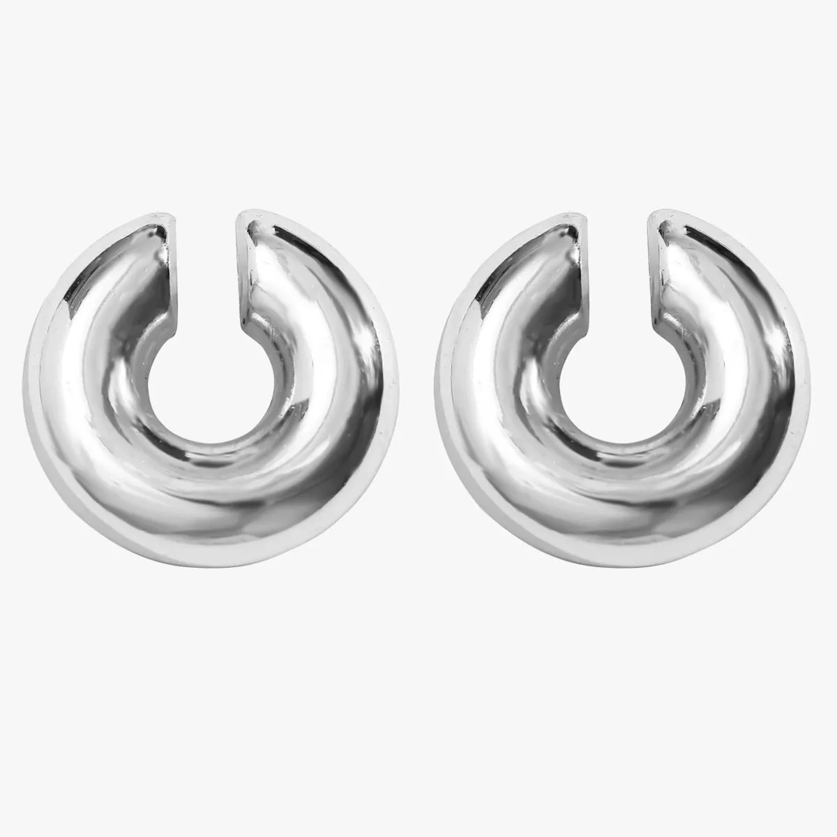 Wholesale 18k plated thick cylindrical tube hollow ear clip