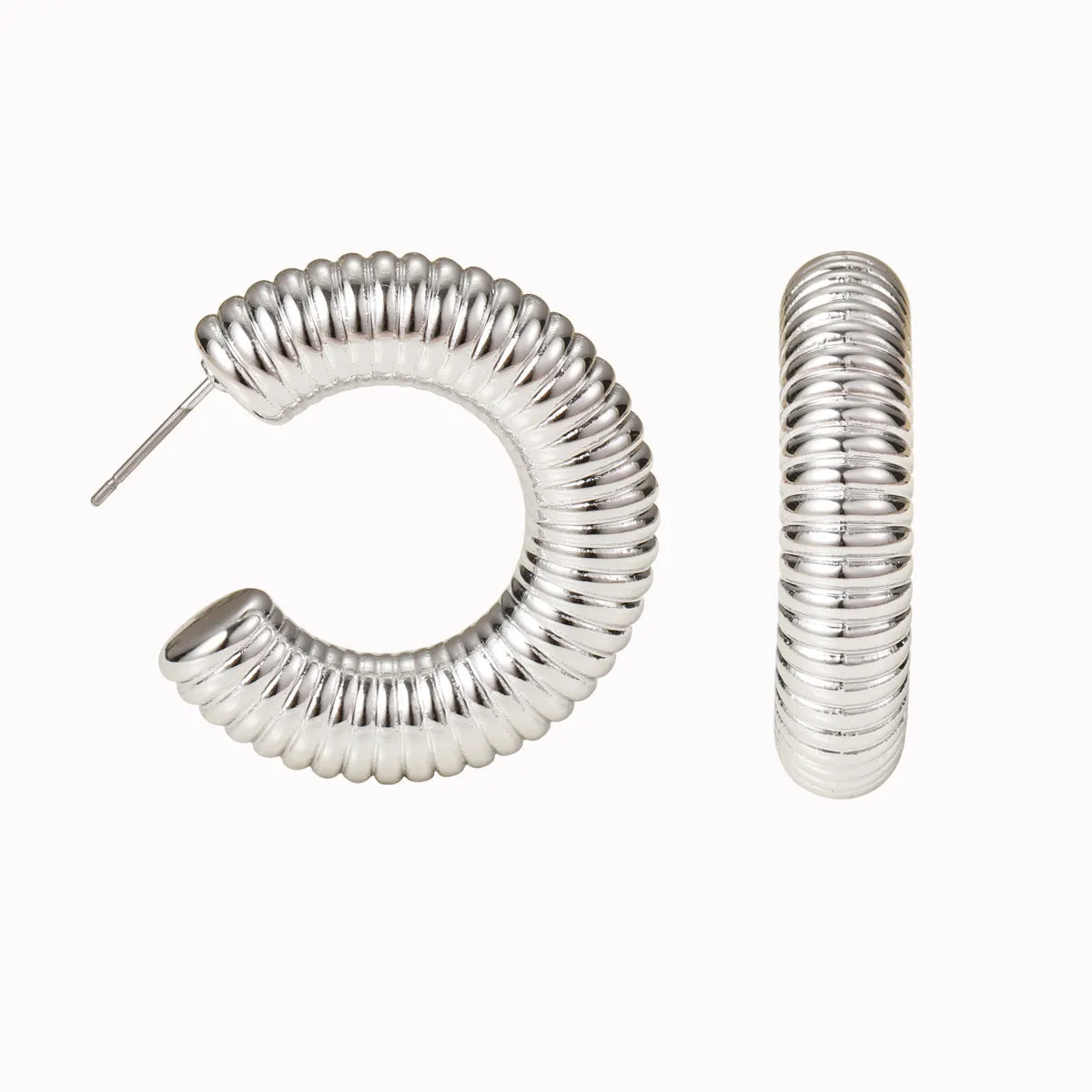 Wholesale 18k plated thick cylindrical tube hollow ear clip