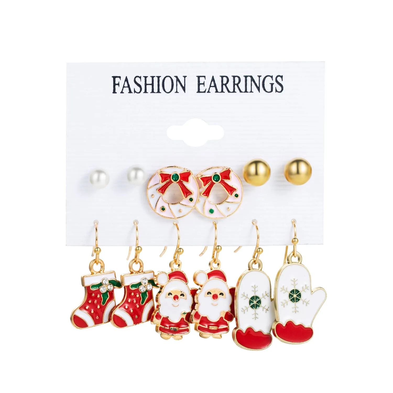 Wholesale 1set Christmas Oil Drop Earrings