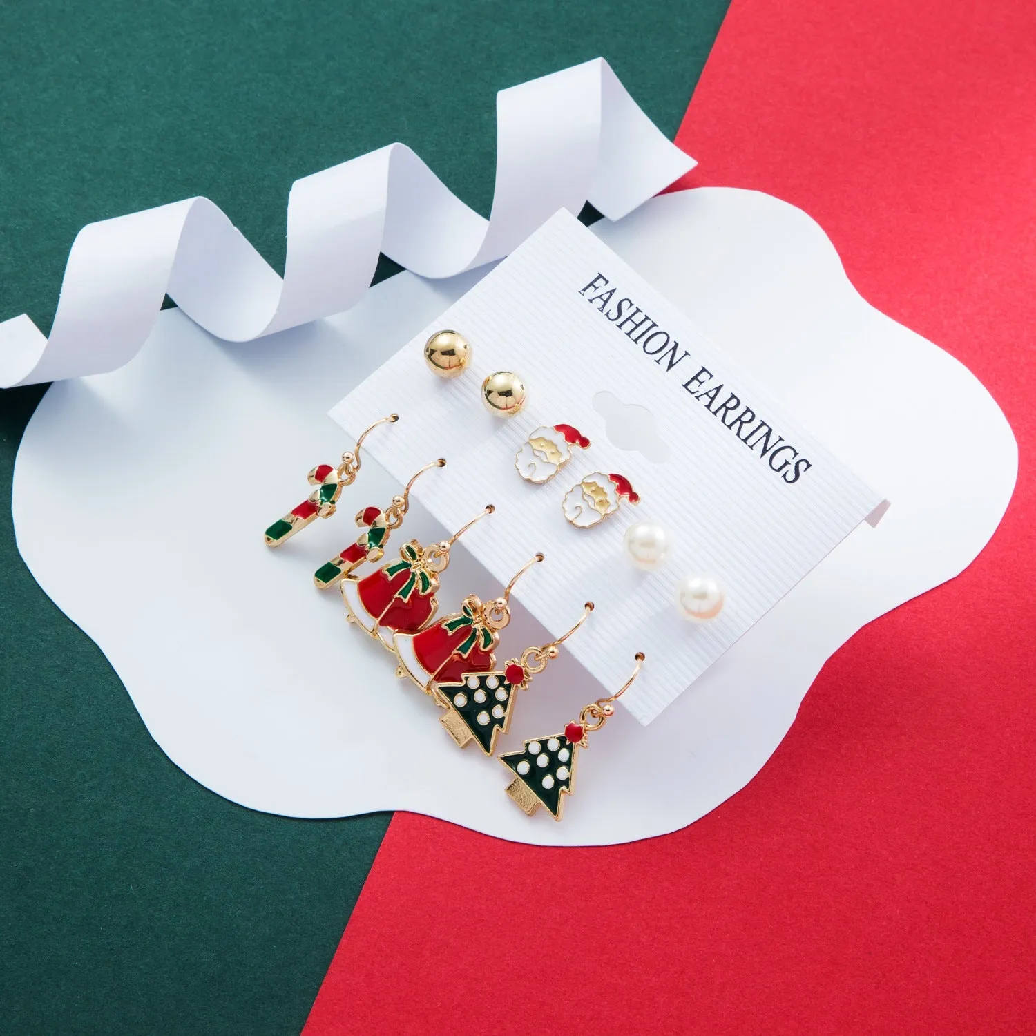 Wholesale 1set Christmas Oil Drop Earrings