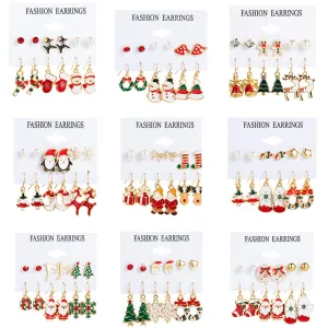 Wholesale 1set Christmas Oil Drop Earrings