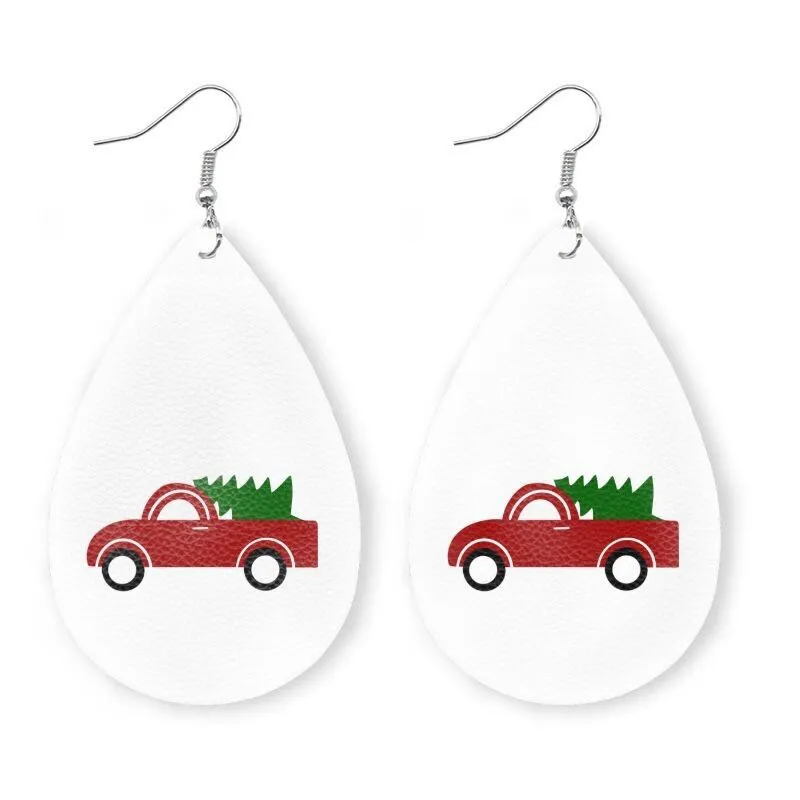 Wholesale 2 Pair/Pack Christmas Elk Snowman Skin Earrings Are Popular Snowflake Earrings