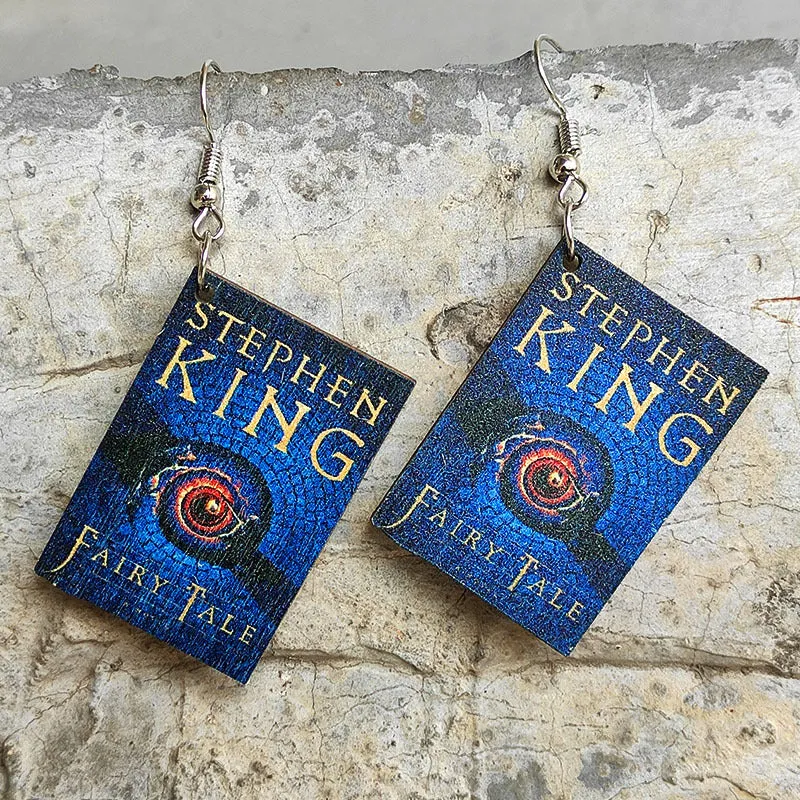 Wholesale 2 Pair/Pack Scary Halloween Book Wooden Earrings Accessories Gift