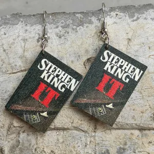 Wholesale 2 Pair/Pack Scary Halloween Book Wooden Earrings Accessories Gift