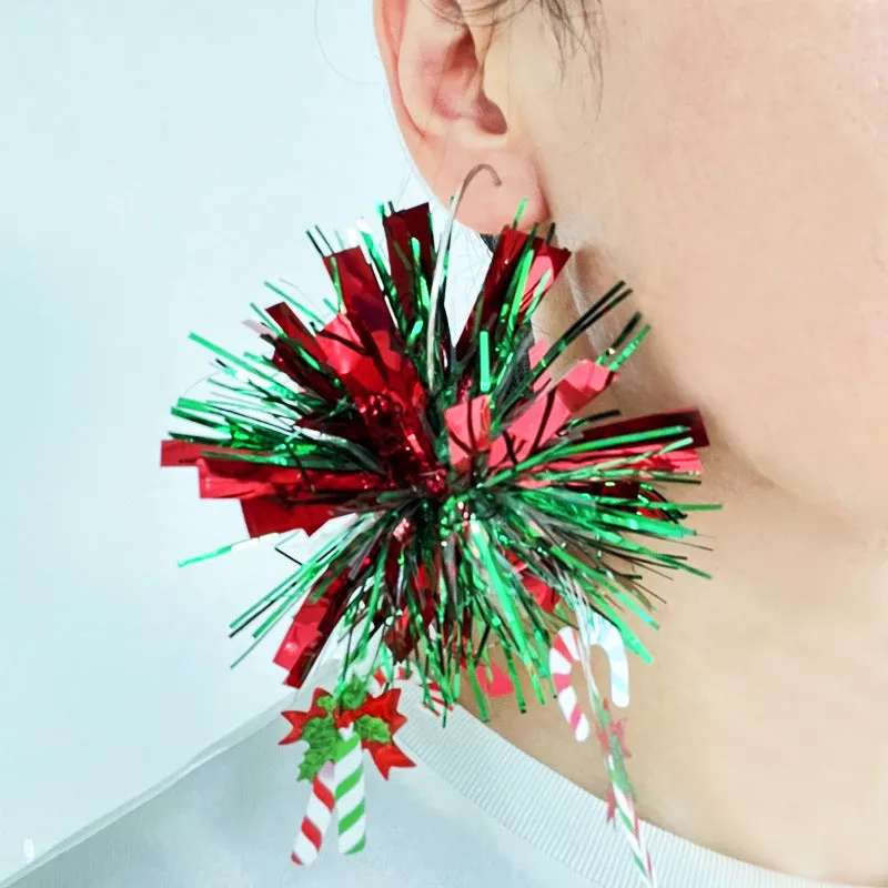 Wholesale 2 Pairs/pack Christmas Atmosphere Fireworks Gingerbread Man Saint Candy Girl Celebration Earrings
