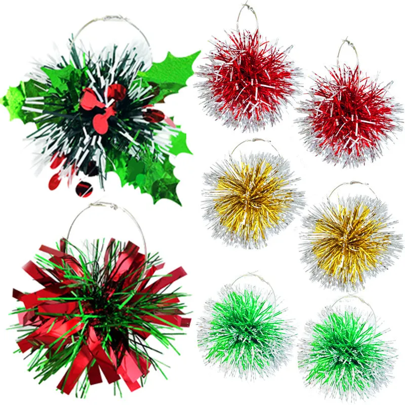 Wholesale 2 Pairs/pack Christmas Atmosphere: Smoke, Christmas Tree, Fruit Plant, Snow Drop Earrings