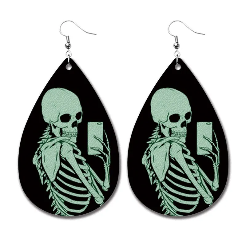 Wholesale 2 Pairs/pack Halloween Ghost Horror Blood Exaggerated Horror Water Drop Earrings
