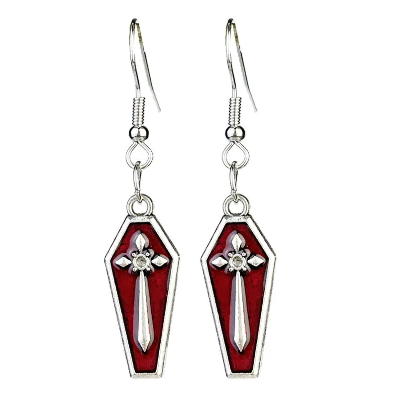 Wholesale 2 Pairs/pack Halloween Horror Blood Skull Skeleton Heart Skull Bird Earrings