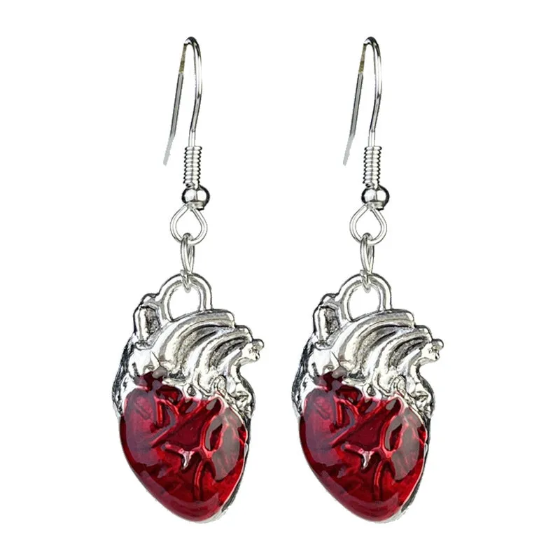 Wholesale 2 Pairs/pack Halloween Horror Blood Skull Skeleton Heart Skull Bird Earrings