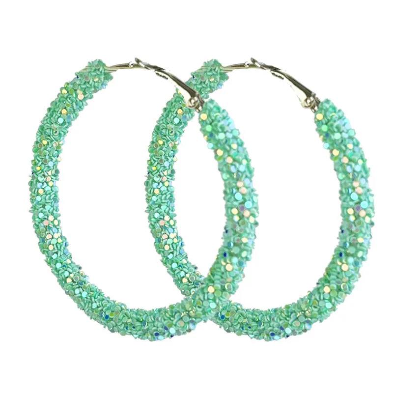 Wholesale 2 Pairs/pack Pink Macaron Color Matching, Glitter, Festive Atmosphere, Candy Color, Large Earrings