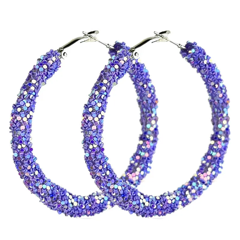 Wholesale 2 Pairs/pack Pink Macaron Color Matching, Glitter, Festive Atmosphere, Candy Color, Large Earrings