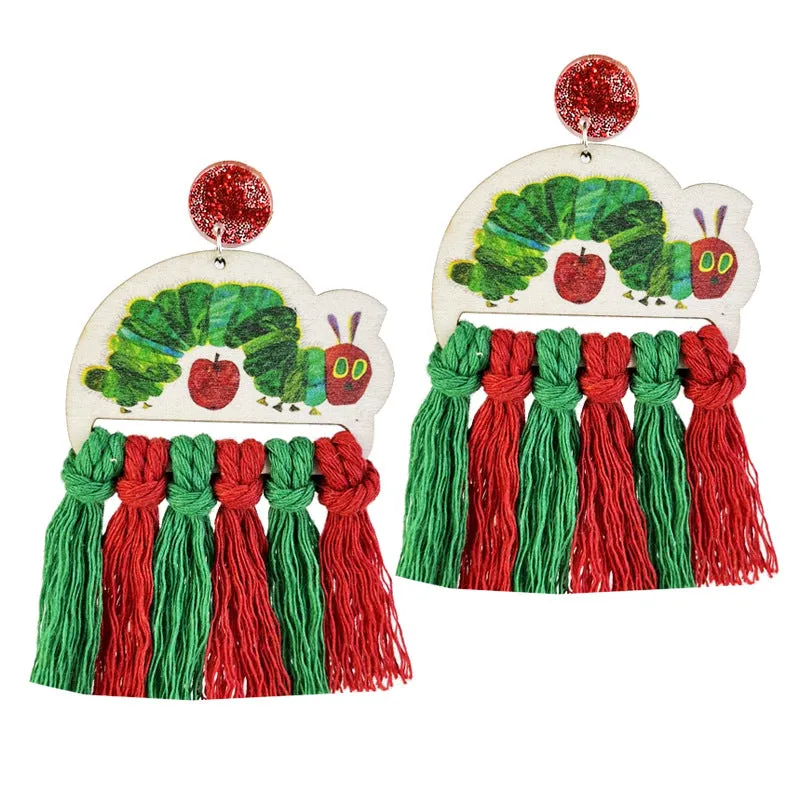 Wholesale 2 Pairs/pack Reading Pencils Student Teacher Hand-woven Tassel Earrings
