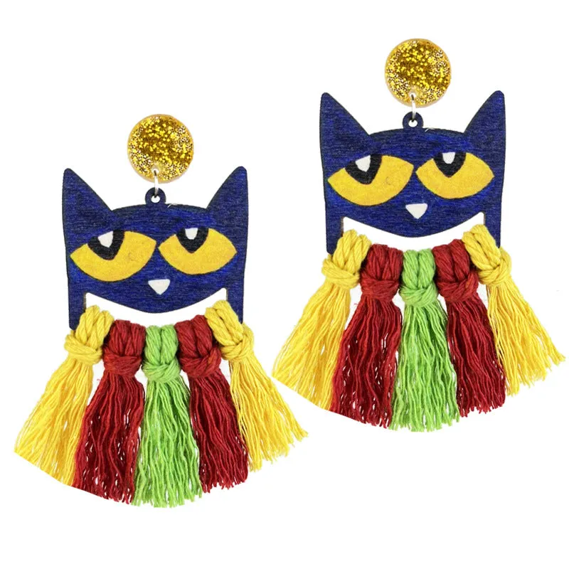 Wholesale 2 Pairs/pack Reading Pencils Student Teacher Hand-woven Tassel Earrings