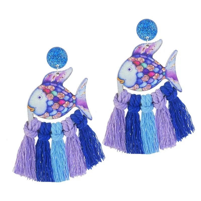 Wholesale 2 Pairs/pack Reading Pencils Student Teacher Hand-woven Tassel Earrings