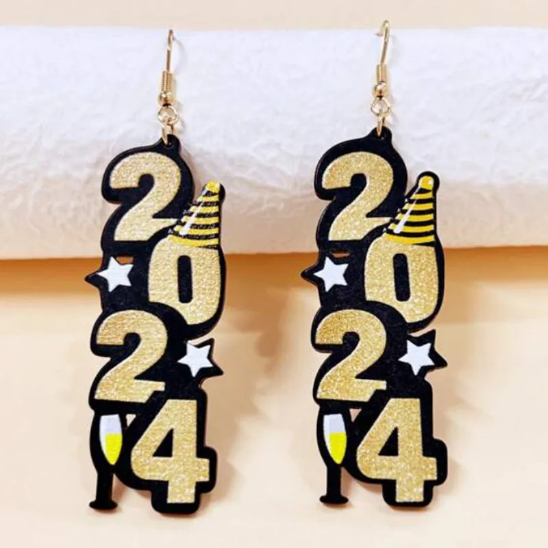 Wholesale 2024 Digital Earrings Female