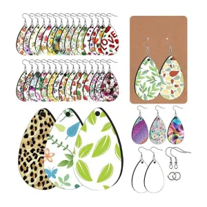 Wholesale 250pcs Creative DIY Blank Sublimation Drop Earrings Pendant with Ear Hook Kraft Paper Card Storage
