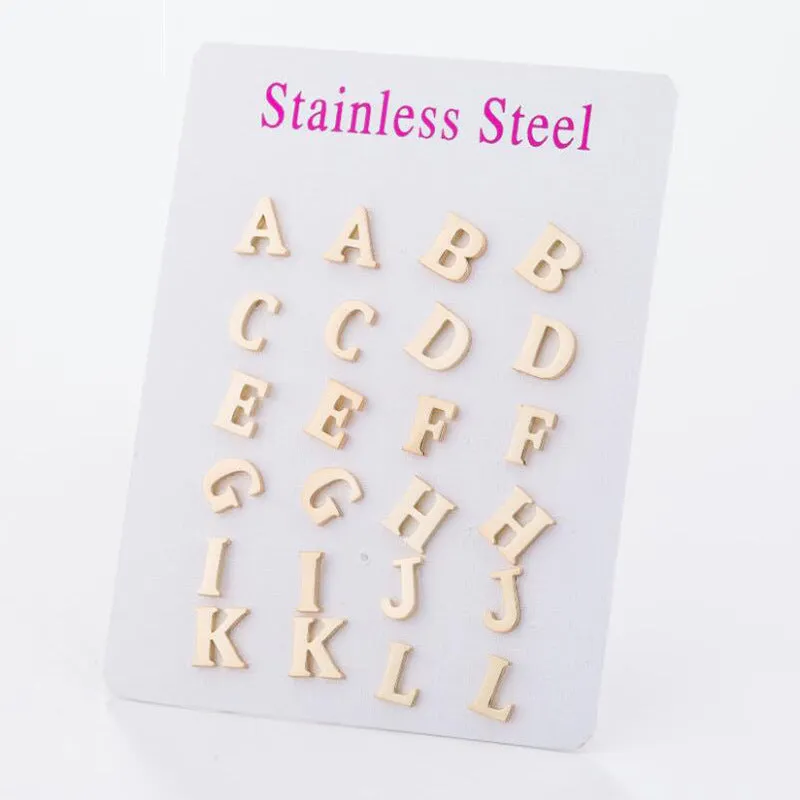 Wholesale 26 Letter Alloy Ear Studs