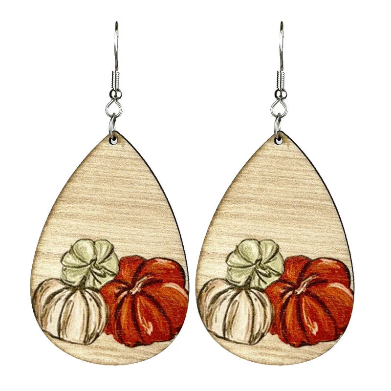 Wholesale 2Pairs/pack Floral Ghost Bohemian Retro Halloween Pumpkin Cute Earrings