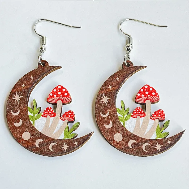 Wholesale 2pcs Cute Mushroom Cross Rabbit Easter Egg Earrings