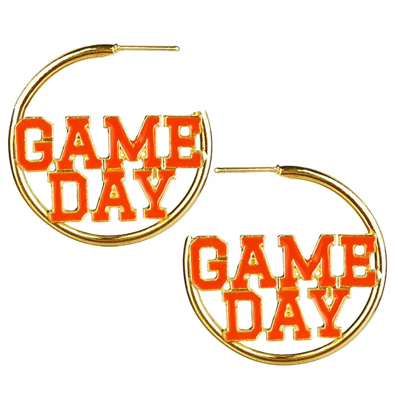 Wholesale 2pcs Metal Fashion Match Day Sports Football Multi Color Earrings