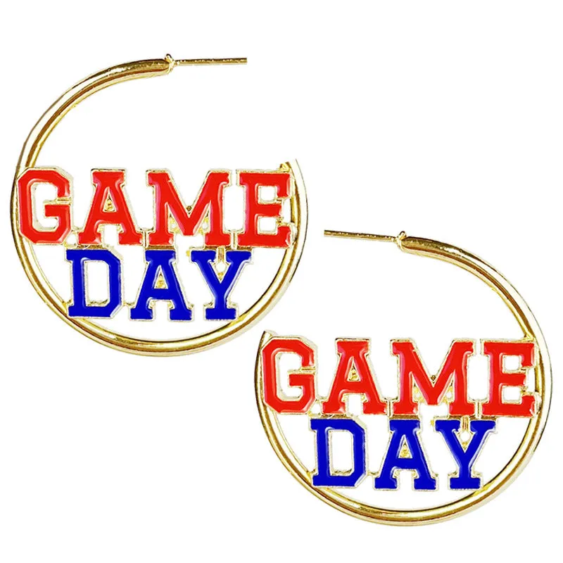 Wholesale 2pcs Metal Fashion Match Day Sports Football Multi Color Earrings