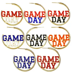 Wholesale 2pcs Metal Fashion Match Day Sports Football Multi Color Earrings
