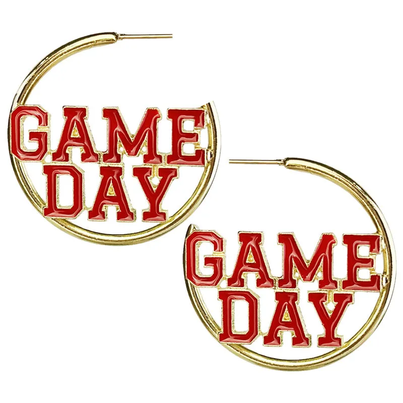Wholesale 2pcs Metal Fashion Match Day Sports Football Multi Color Earrings