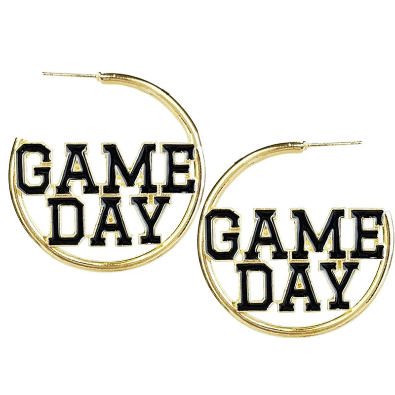 Wholesale 2pcs Metal Fashion Match Day Sports Football Multi Color Earrings
